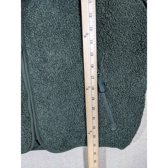 All in Motion Sherpa Jacket M Zip Front Olive Green Sweatshirt Relax Fit Layer - Picture 9 of 10